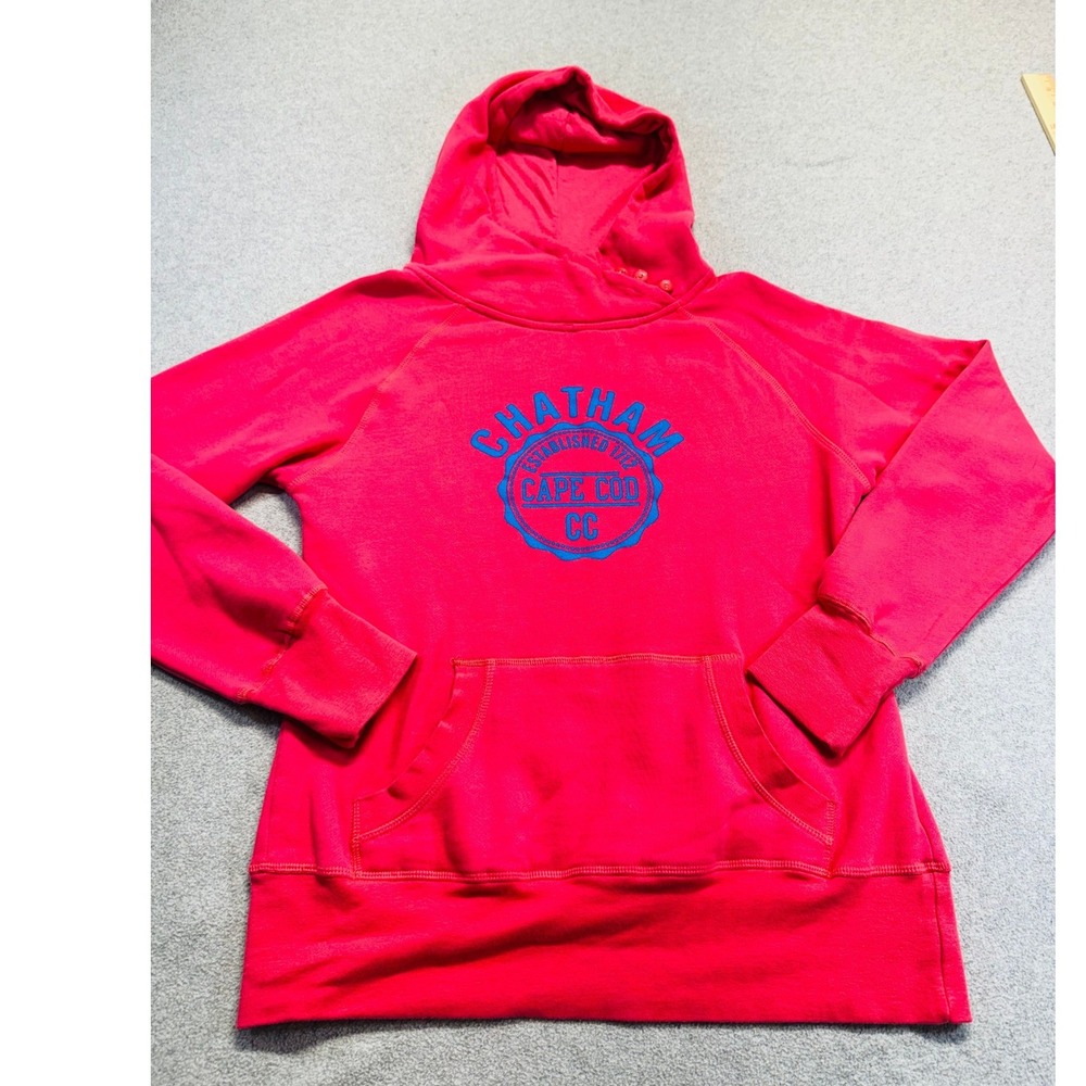 Ouray Sportswear Hoodie Womens Medium Pink Chatham Cape Cod Button Neck Pullover